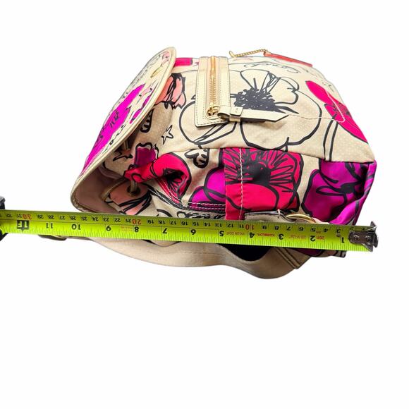 Coach Kyra Poppy Floral Backpack beige with Pink Gold White Purple F19284 fabric - Picture 8 of 12